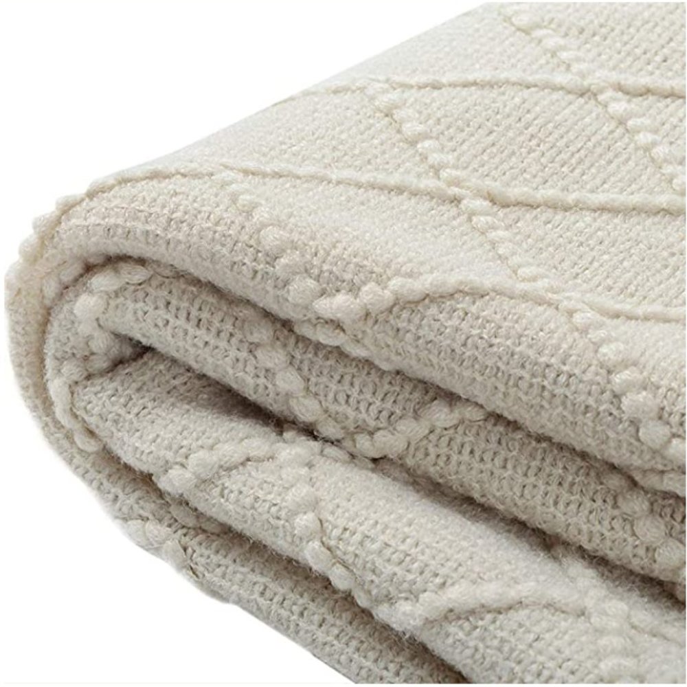 Textured Knit Throw Blanket